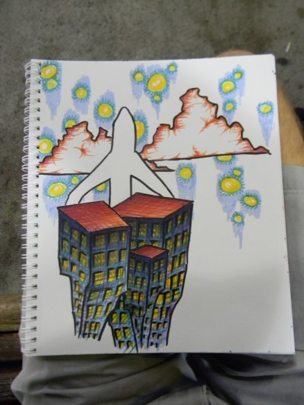 Possibly the 1st airport drawing I ever did. I f$#@ing hate flying