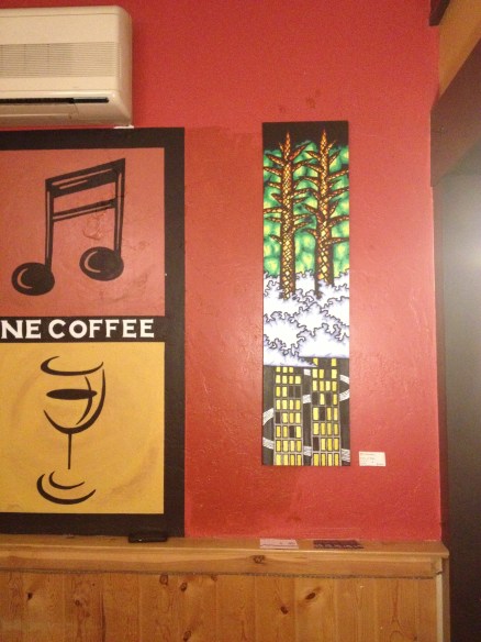 The sneaky debut of my 1st canvas painting, "I'd Rather..."