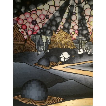 Left side of painting